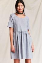 Urban Outfitters Urban Renewal Remade Yarn-dyed Babydoll Dress,blue,s