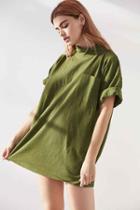 Urban Outfitters Silence + Noise Lara Mock Neck Tunic Tee,green,l