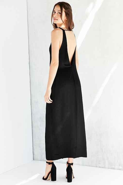 Urban Outfitters Silence + Noise Sasha Maxi Slip Dress,black,xs