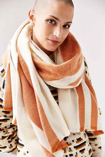 bdg Vertical Stripe Oversized Blanket Scarf,neutral Multi,one Size