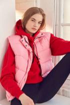 Urban Outfitters Light Before Dark Sleeveless Puffer Jacket,pink,m