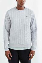 Urban Outfitters Lacoste L!ve Vertical Stripe Crew-neck Sweatshirt,grey,m