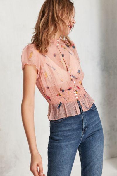 Urban Outfitters Kimchi Blue Floralie Peplum Blouse