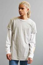 Urban Outfitters Feathers Heavy Roll Sleeve Tee,grey,m