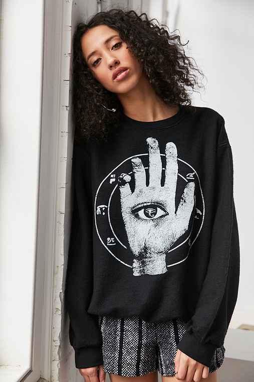 Urban Outfitters Magic Hand Crew-neck Sweatshirt,black,m