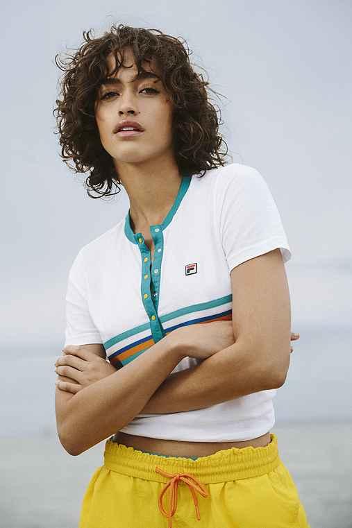 Urban Outfitters Fila + Uo Carole Henley Tee,white,s