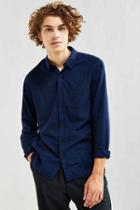 Urban Outfitters Uo Stevens Cross-dyed Button-down Shirt,navy,m