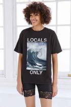 Urban Outfitters Truly Madly Deeply Locals Only Wave Tee,black,l