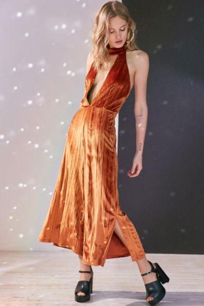 Oh My Love Velvet Cutout Mock Neck Jumpsuit