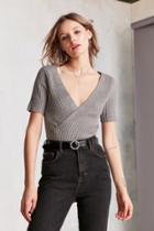 Urban Outfitters Silence + Noise Cam Ribbed Surplice Sweater Tee