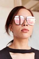 Urban Outfitters Quay Stop + Stare Aviator Sunglasses,pink,one Size