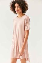 Urban Outfitters Silence + Noise Ribbed Mini T-shirt Dress,peach,l