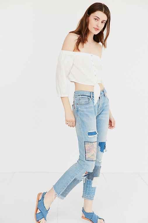 Urban Outfitters Bdg Slim Boyfriend Jean -patched Indigo,indigo,29