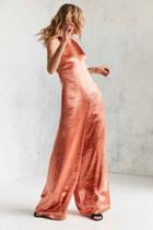 Urban Outfitters Silence + Noise Adella Wide-leg Satin Jumpsuit,peach,0