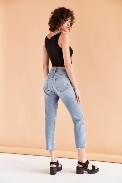 Agolde Riley High-rise Cropped Jean - Blue Rock