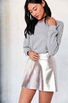 Urban Outfitters Silence + Noise Rose Gold Vegan Leather Mini Skirt,rose,12
