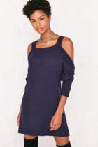 Bdg Cold Shoulder Dolman Sweater Mini Dress