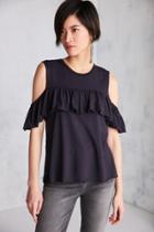 Truly Madly Deeply Ruffle Cold Shoulder Muscle Tee