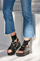 Urban Outfitters Ribbon Lace-up Platform Sandal,black,us 6/eu 36