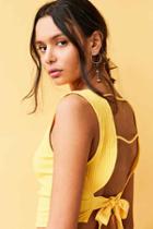 Urban Outfitters Silence + Noise Kiya Tie-back Apron Top,yellow,m