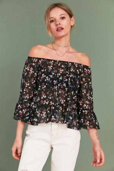 Pins And Needles Ditsy Floral Off-the-shoulder Top