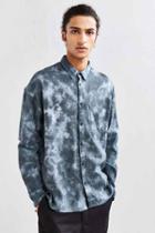 Urban Outfitters Uo Acid Bleached Drop Shoulder Flannel Button-down Shirt,grey,xs