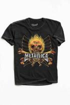 Urban Outfitters Metallica Fire And Ice Tee,washed Black,l