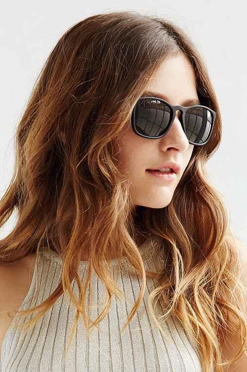 Urban Outfitters Boyfriend Slim Square Sunglasses,matte Black,one Size