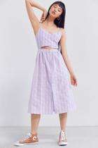 Side Party Sway Striped Cutout Midi Dress