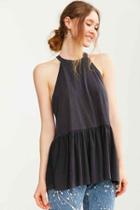 Urban Outfitters Kimchi Blue Moonchild Babydoll Tank Top,black,xs