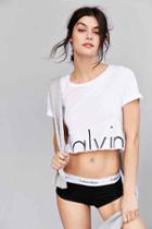 Urban Outfitters Calvin Klein For Uo Modern Cropped Tee,white,l