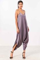 Urban Outfitters Silence + Noise Oversized Satin Jumpsuit,purple,xs