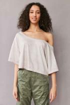Urban Outfitters Silence + Noise Asymmetrical Off-the-shoulder Tee,pink,m/l