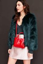 Urban Outfitters Patent Vegan Leather Mini Tote Bag,red,one Size