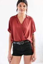 Urban Outfitters Silence + Noise High/low Surplice Tee Blouse