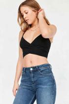 Urban Outfitters Kimchi Blue Charlotte Wrap Cami,black,xs