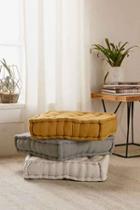 Urban Outfitters Tufted Corduroy Floor Pillow,mustard,18x18