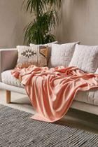 Urban Outfitters Rowley Cozy Fleece Throw Blanket,peach,one Size