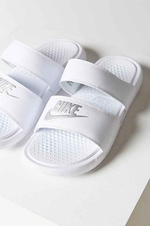 Urban Outfitters Nike Benassi Duo Ultra Slide Sandal,white,7