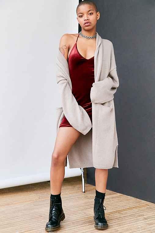 Urban Outfitters Silence + Noise Kendall Maxi Sweater,taupe,m/l
