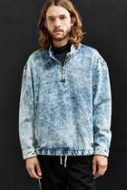 Urban Outfitters Uo Bleached Denim Mock Neck Pullover Shirt