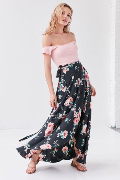 Bog Collective Tulip Wrap Maxi Skirt