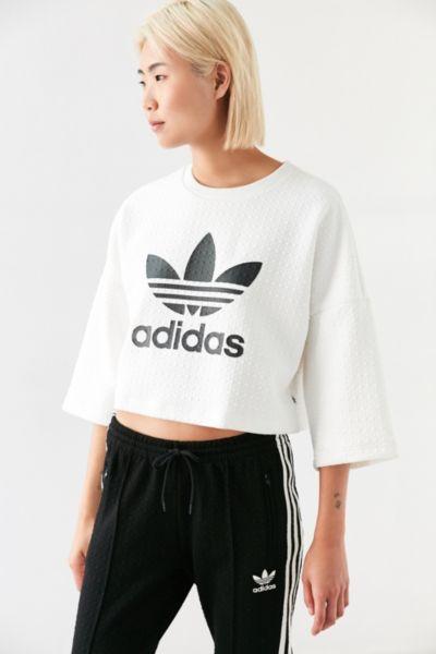 Adidas Originals + Uo Diamond Jacquard Cropped Tee