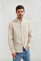 Urban Outfitters Penfield Almount Check Long-sleeve Button-down Shirt,tan,xl