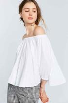 Urban Outfitters Truly Madly Deeply Bardot Off-the-shoulder Top,white,xs