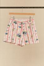 Urban Outfitters Vintage Pink Stripe Floral Short