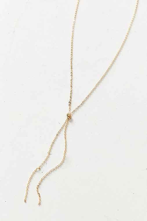 Urban Outfitters Chain Knot Lariat Necklace,gold,one Size