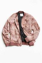Urban Outfitters Uo Crinkly Nylon Summer Bomber Jacket,pink,m