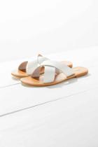 Urban Outfitters Simple Cross Strap Slide Sandal,white,7