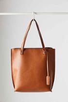 Urban Outfitters Silence + Noise Zip Pebbled Tote Bag,brown,one Size